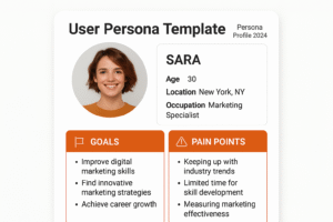 Sample user persona card for a Mumbai marketer.