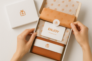 LUXURY UNBOXING- Overhead flat-lay of premium unboxing