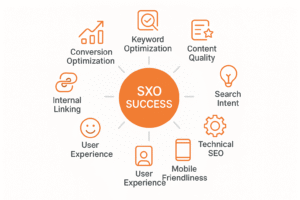 Search Experience Optimization strategy framework showing 9 proven tactics for AI search visibility
